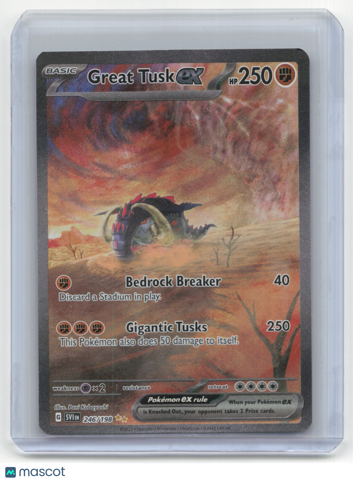 2023 Pokemon Great Tusk EX Scarlet & Violet #246/198 Near Mint