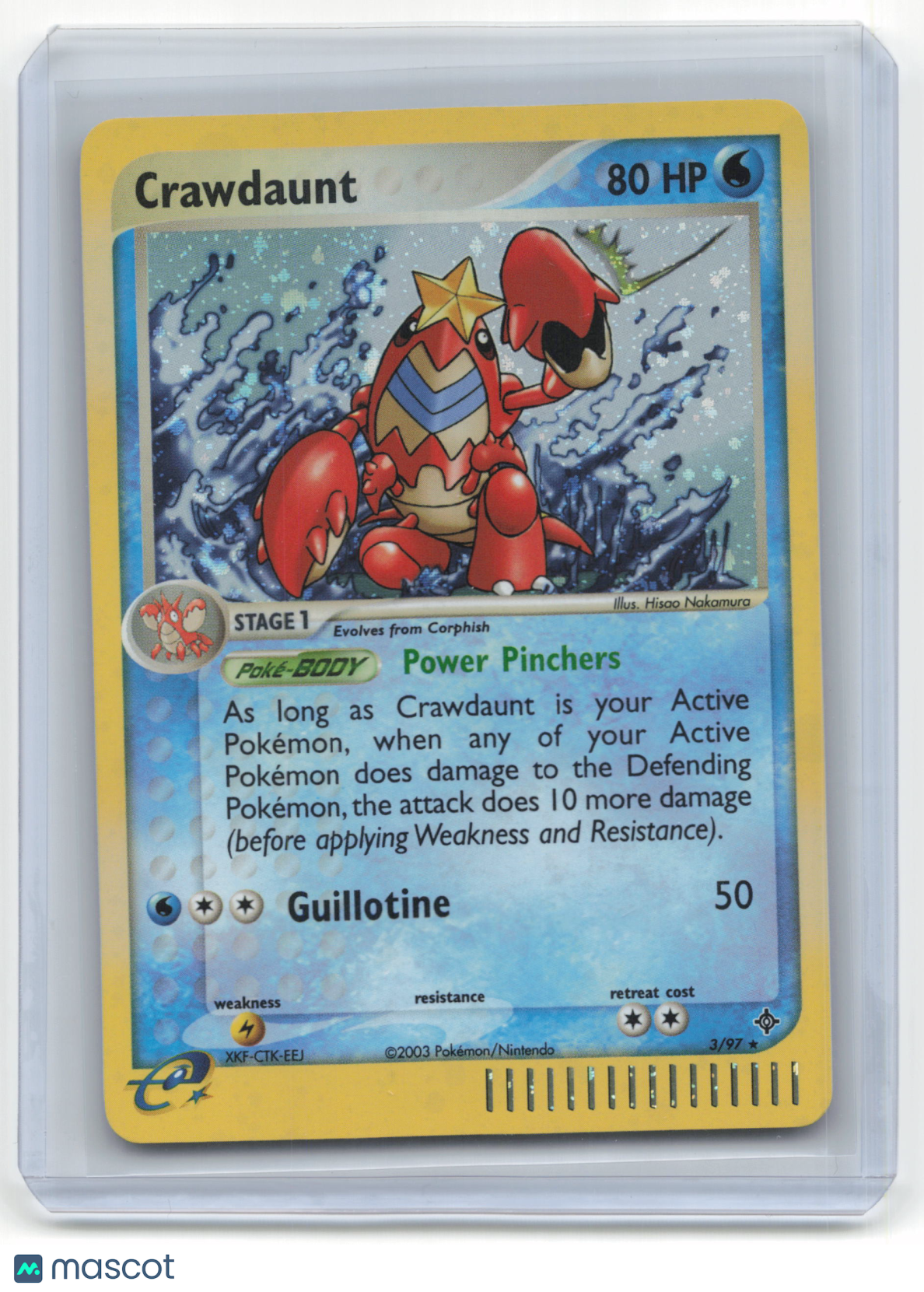 2003 Pokemon TCG Crawdaunt EX Dragon #3/97 Holo