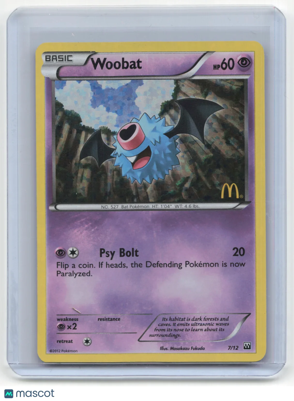 2012 Pokemon Woobat McDonald's #7/12 Stamped - Papa Joey's Collectibles