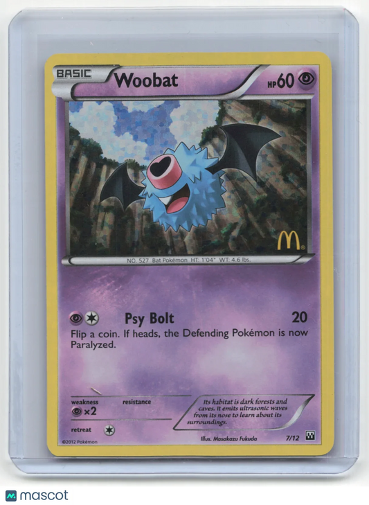 2012 Pokemon Woobat McDonald's #7/12 Stamped - Papa Joey's Collectibles