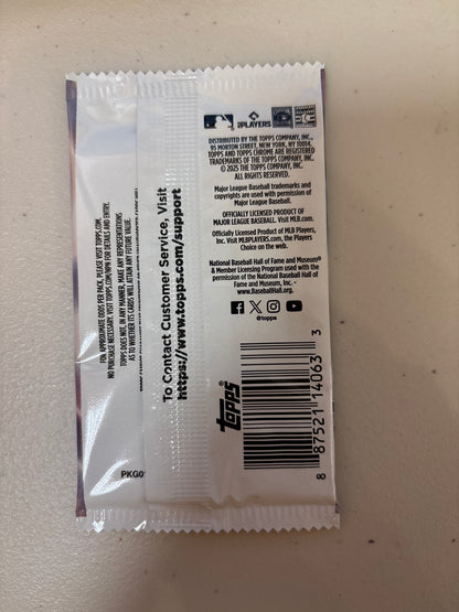 2025 Topps Chrome Baseball Hobby Pack