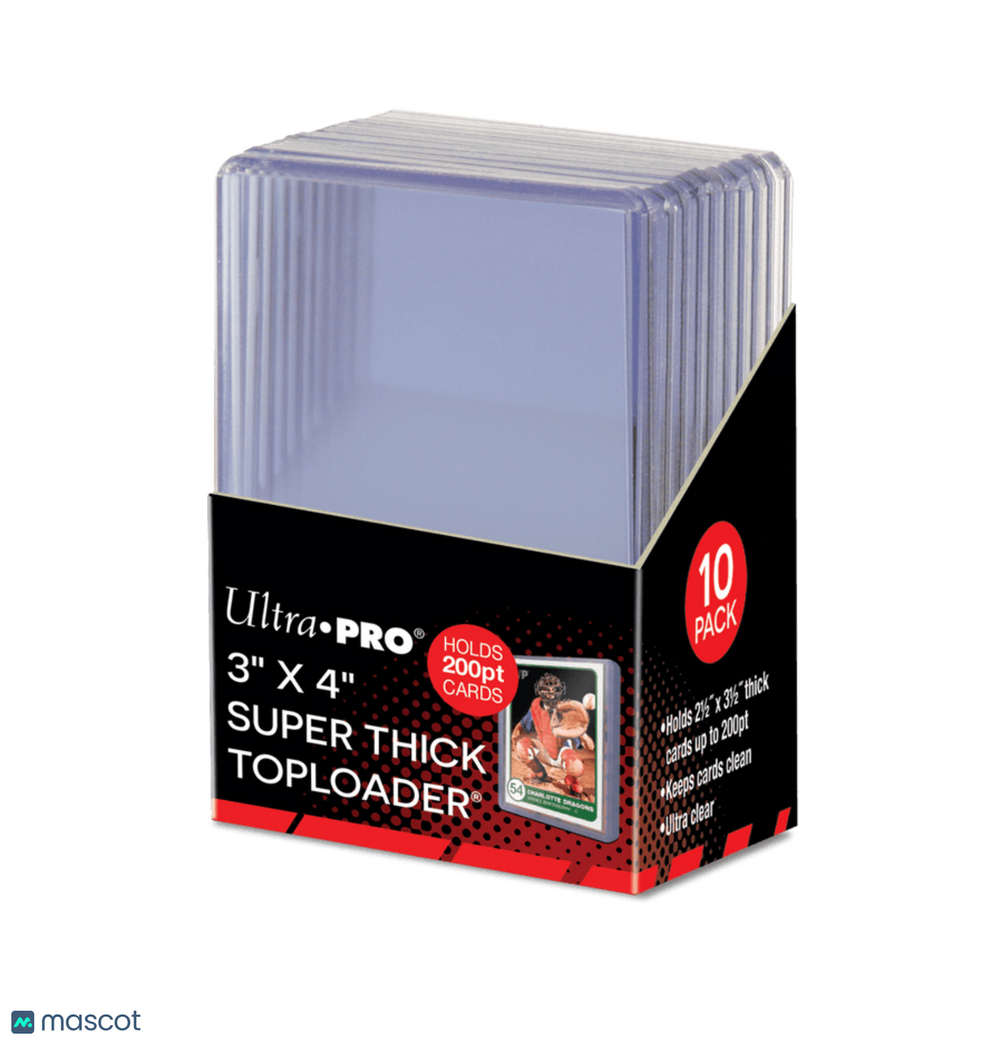 Ultra PRO Standard 200 pt. Pt. Clear 3" x 4" Super Thick Toploader 10 ct.