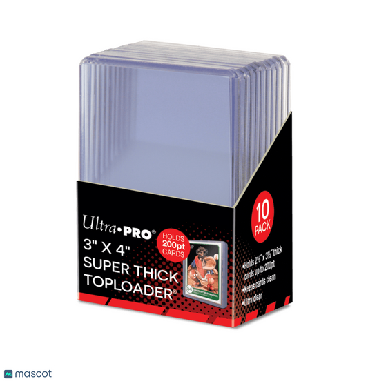 Ultra PRO Standard 200 pt. Pt. Clear 3" x 4" Super Thick Toploader 10 ct.