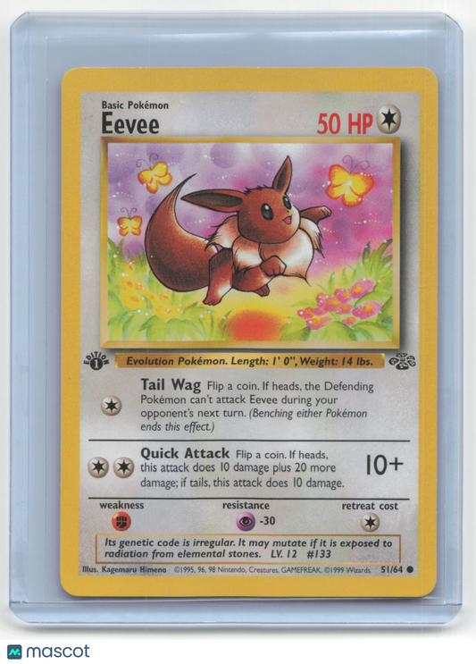 1999 Pokemon TCG Eevee Jungle #51/64 1st Edition
