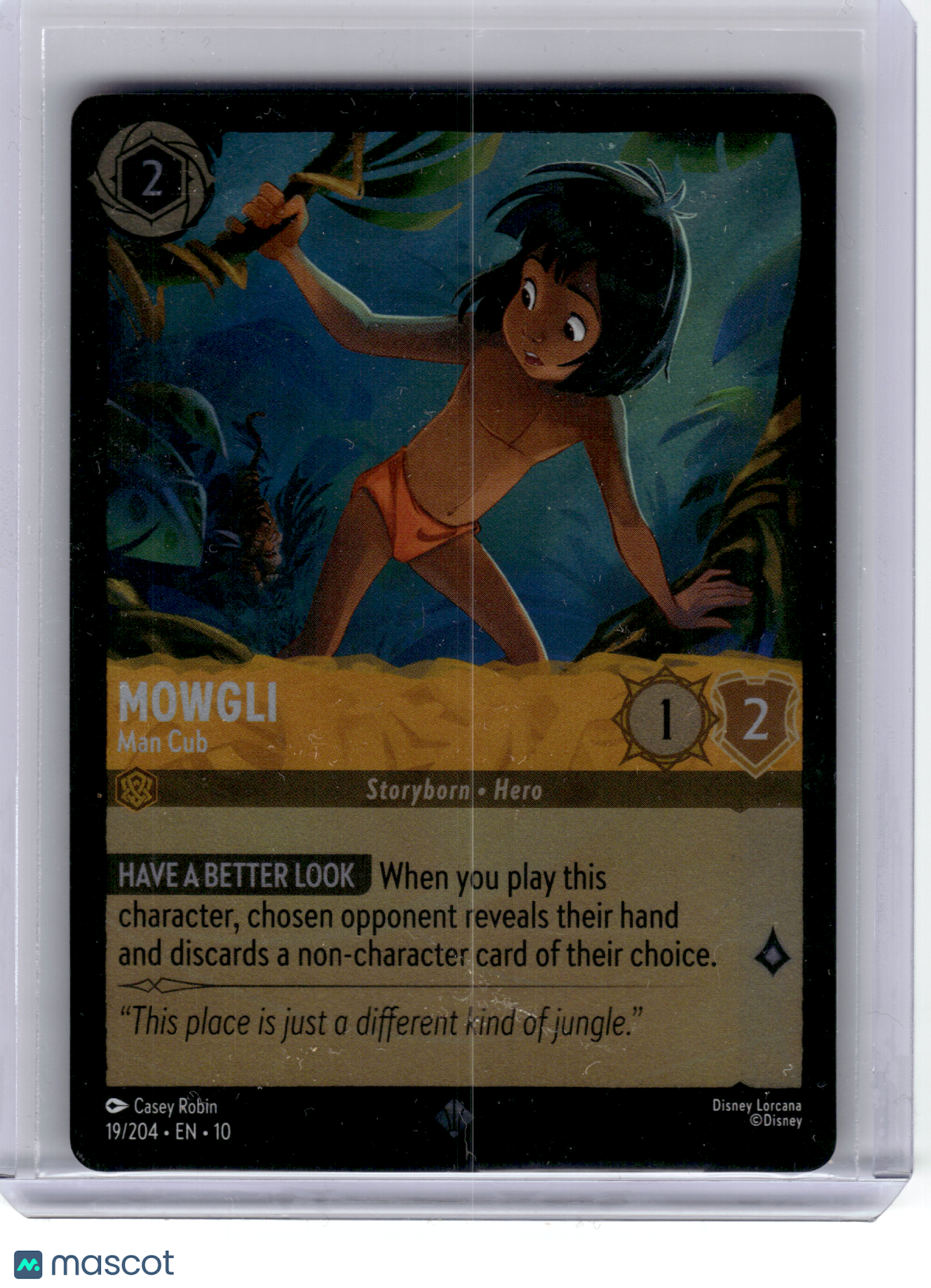 2024 Disney Lorcana—Mowgli #19 Whispers in the Well—Super Rare Foil