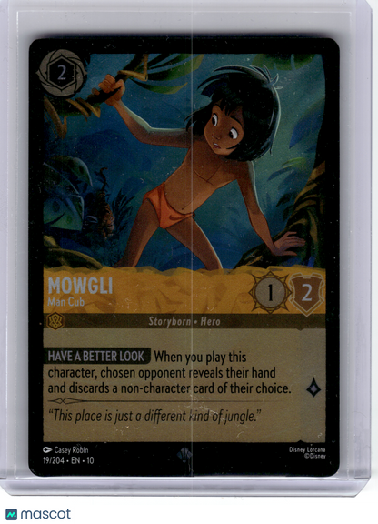 2024 Disney Lorcana—Mowgli #19 Whispers in the Well—Super Rare Foil
