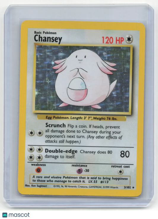 1999 Pokemon TCG Chansey Base Set #3/102 Holo - Papa Joey's Collectibles