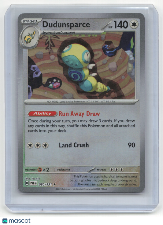 2025 Pokemon TCG Dudunsparce Prismatic Evolutions #080/131 MasterBall Holo