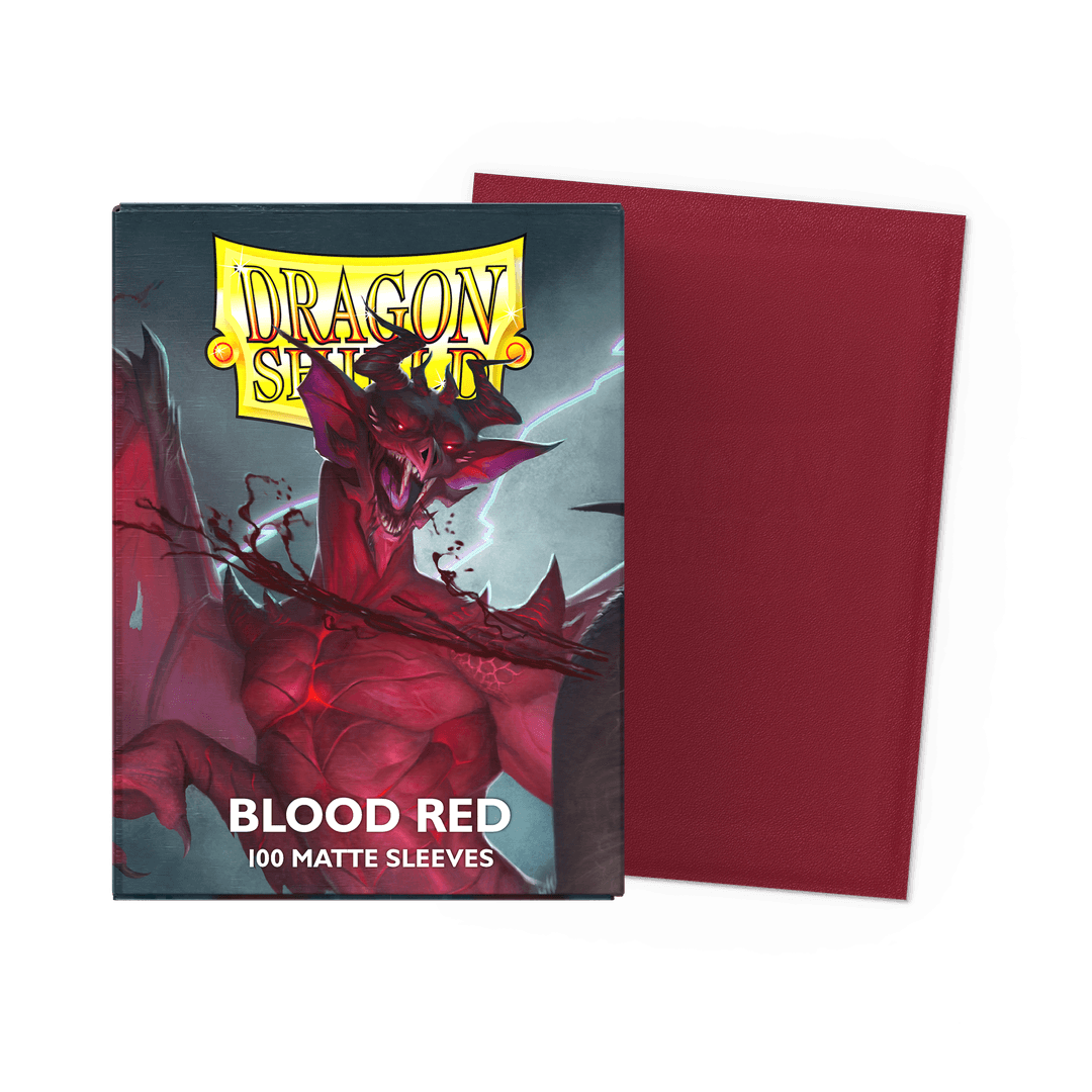 Dragon Shield Standard 20 Pt. Blood Red Matte Card Sleeves 100 Ct - Papa Joey's Collectibles