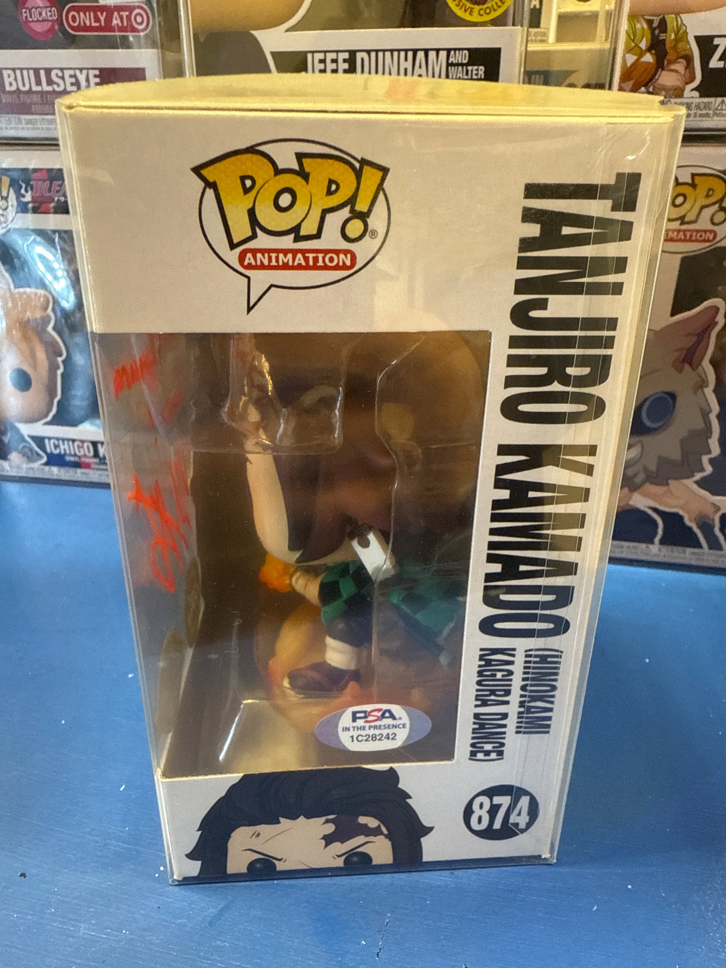 Funko Demon Slayer Tanjiro Kamado #874 (VG) GITD Chase (Zach Aduilar Auto PSA)