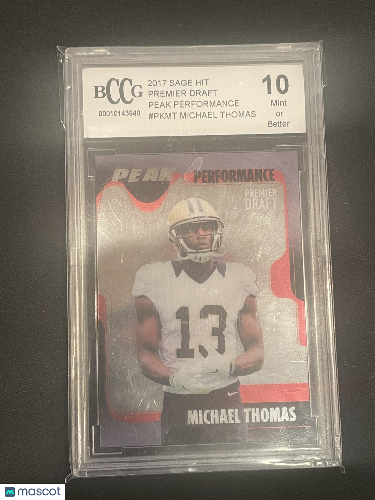 2017 SAGE Hit Draft Football Michael Thomas #PKMT BGS 10