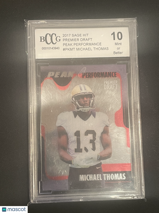 2017 SAGE Hit Draft Football Michael Thomas #PKMT BGS 10