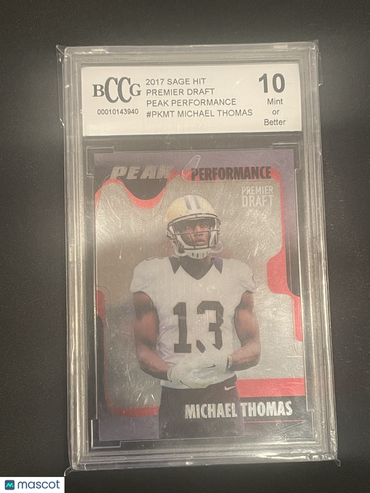 2017 SAGE HIT Premier Draft Peak Performance Michael Thomas #PKMT BGS 10