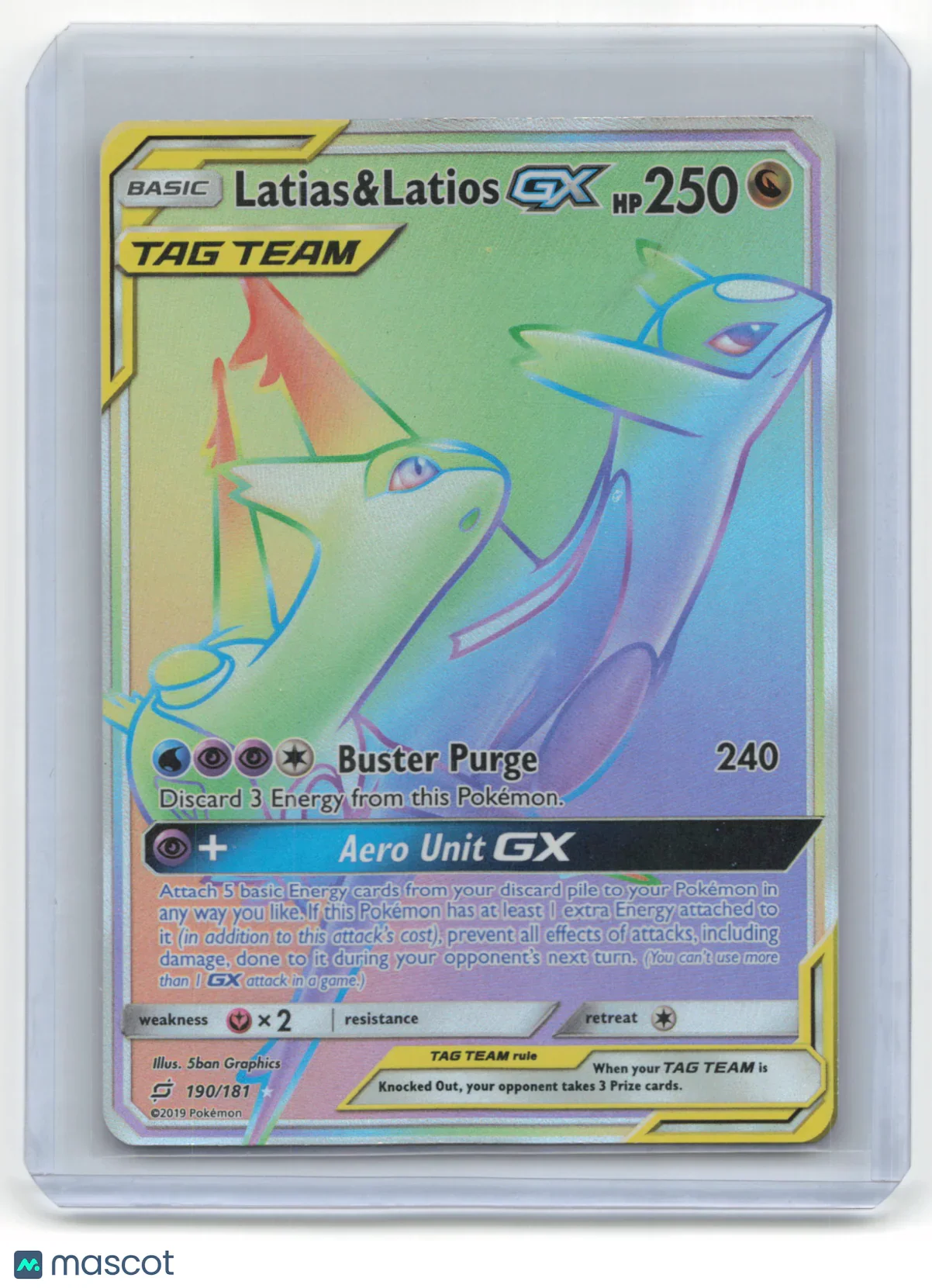 2019 Pokemon TCG Latios GX Latias Unified Minds #190/181 Lightly Played - Papa Joey's Collectibles