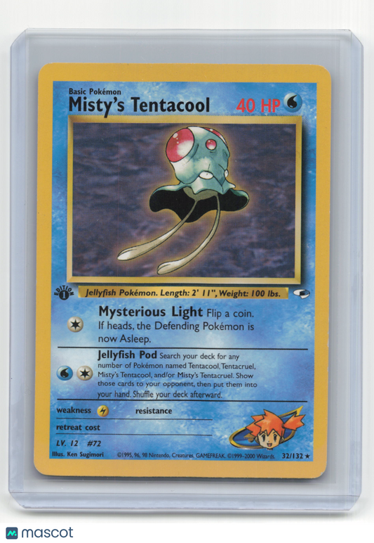 2000 Pokemon Misty's Tentacool Gym Heroes #32/132 Heavily Played Basic