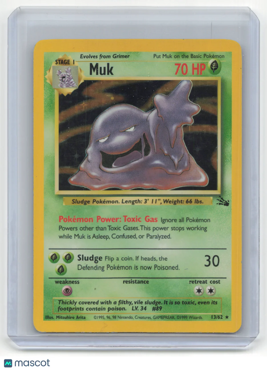 1999 Pokemon TCG Muk Fossil #13/62 Holo Lightly Played - Papa Joey's Collectibles