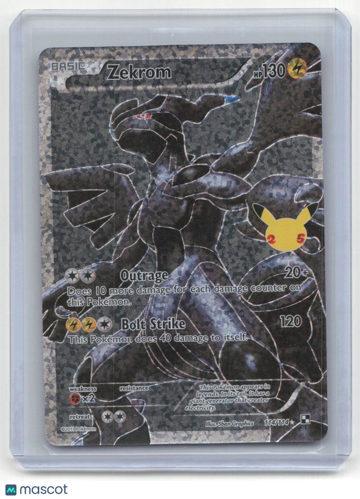 2021 Pokemon Zekrom Celebrations #114/114 Near Mint FA