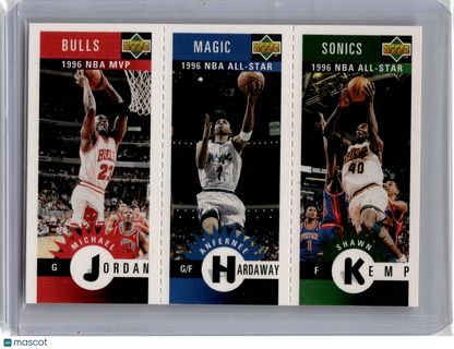 1996 Upper Deck Collector's Choice Mini-Card—Jordan, Hardaway, Kemp #M11/M60/M78