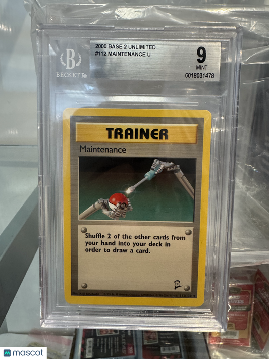 2000 Pokemon Base 2 Unlimited Pokemon Maintenance U #112 BGS 9