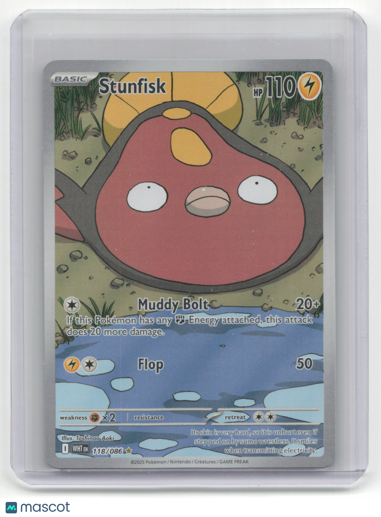 2025 Pokemon Stunfisk White Flare #118/86 Near Mint