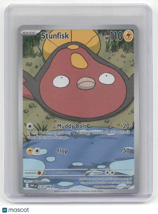 2025 Pokemon Stunfisk White Flare #118/86 Near Mint