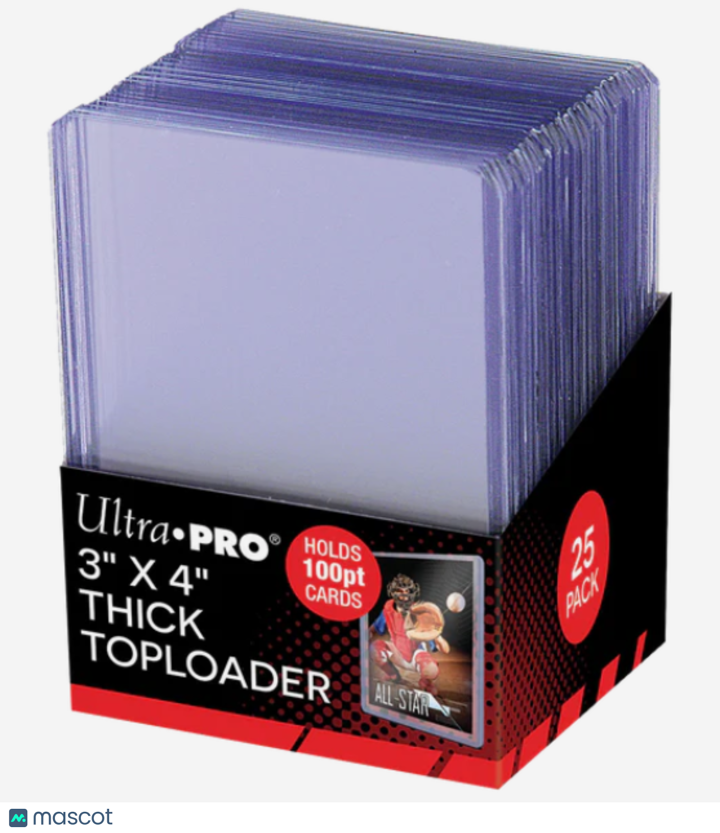 Ultra PRO Standard 100 Pt. Pt. Clear 3" x 4" Thick Toploader 25 ct.