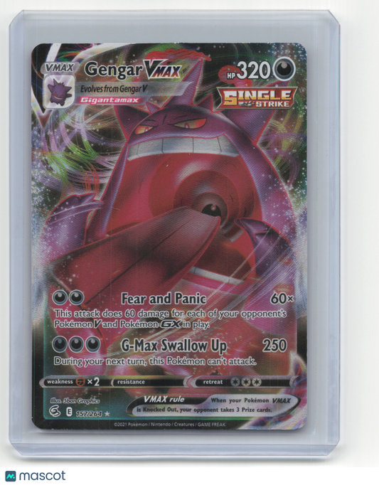 2021 Pokemon Gengar VMAX Fusion Strike #157/264 Near Mint FA