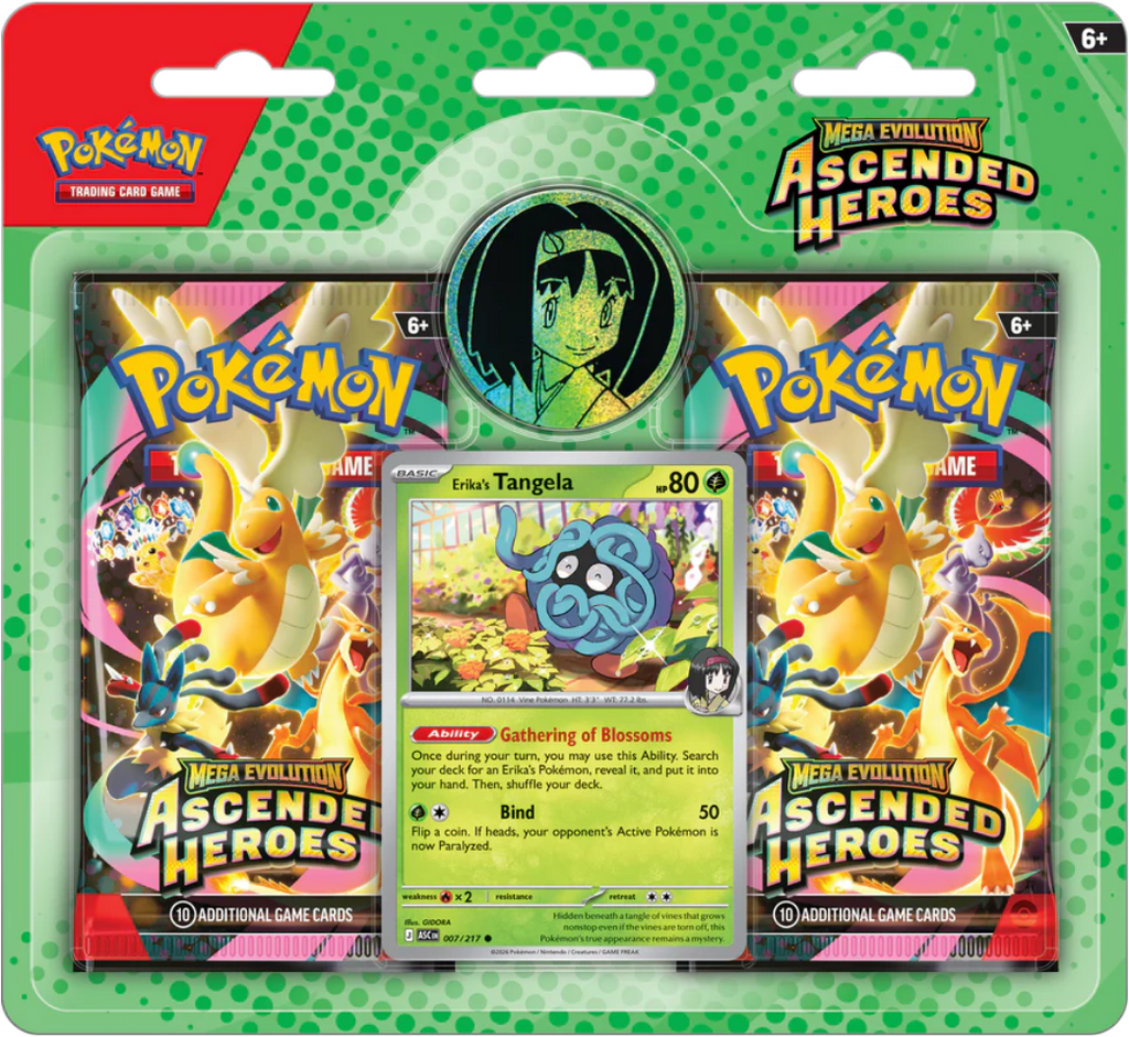 Pokémon TCG: Mega Evolution—Ascended Heroes Collection (Erika/Larry) 2-Pack Blister