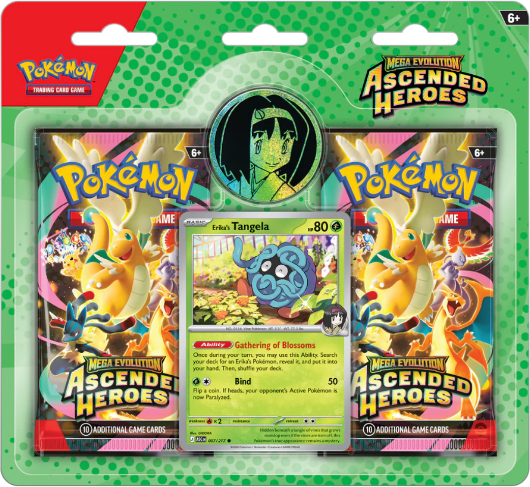 Pokémon TCG: Mega Evolution—Ascended Heroes Collection (Erika/Larry) 2-Pack Blister