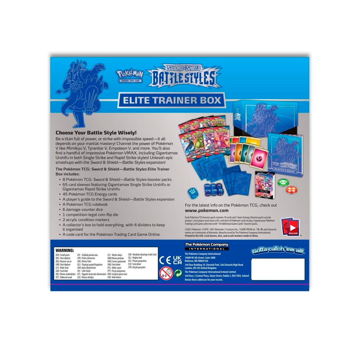 2021 Pokémon TCG: Sword & Shield—Battle Styles (Rapid Strike Urshifu) Elite Trainer Box