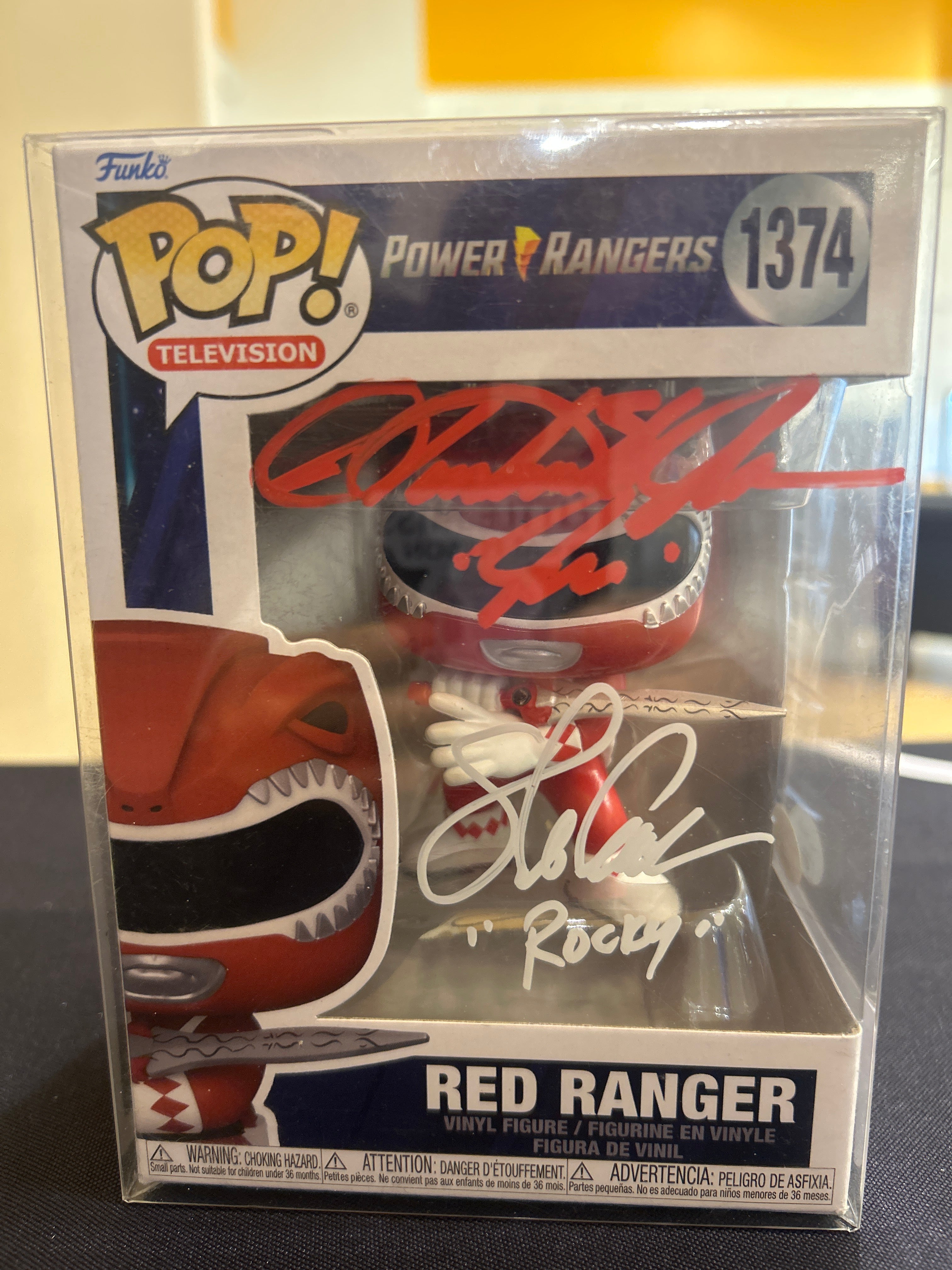 Pop! Television Power Rangers 1374 Red ranger Autograph