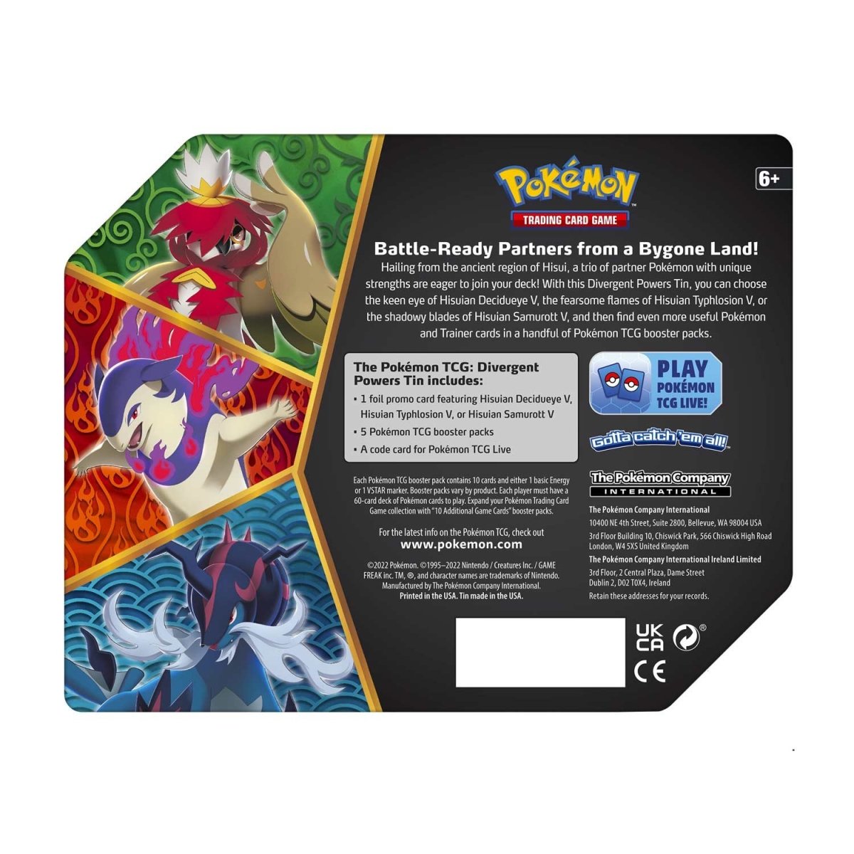 Pokémon TCG: Divergent Powers Tin (Hisuian Decidueye V)
