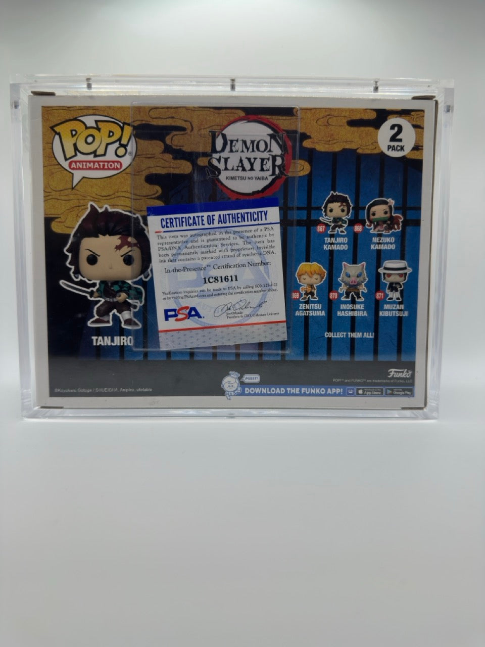 POP! Animation—Demon Slayer—Tanjiro & Nezuko 2 Pack —(Signed with PSA Cert)