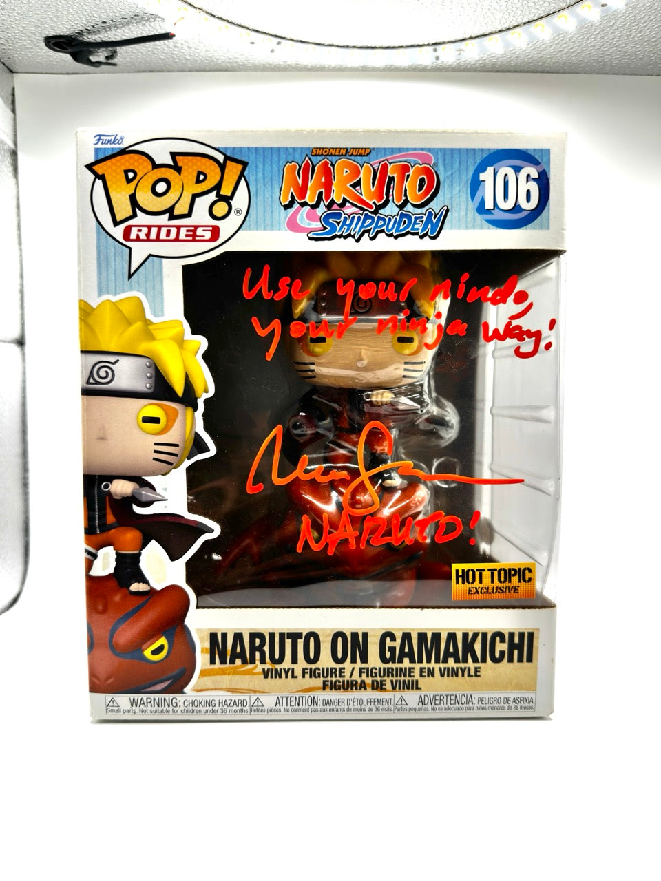 POP! Rides—Naruto Shippuden—Naruto On Gamakichi #106—(Hot Topic Exclusive) (Autograph)