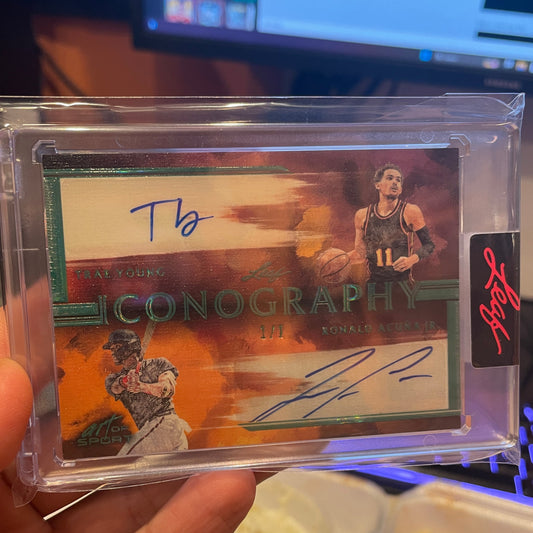 2023 Leaf Art of Sport Ronald Acuna Trae Young Autograph 1/1