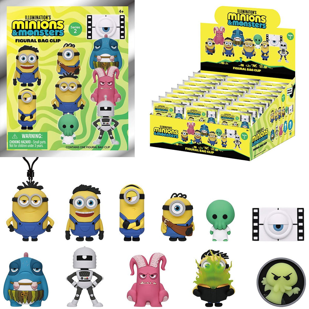 Minions and Monsters 3D Foam Bag Clips Series 2