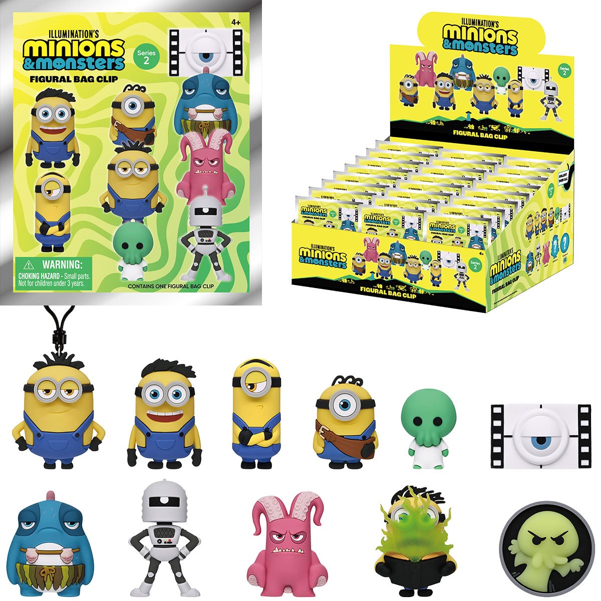 Minions and Monsters 3D Foam Bag Clips Series 2