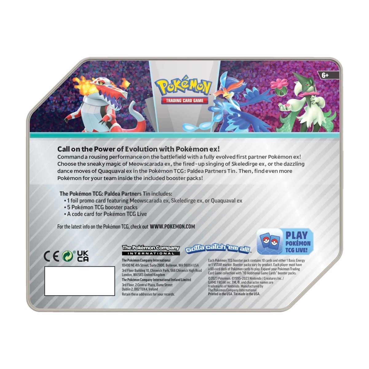 2023 Pokémon TCG: Paldea Partners Tin