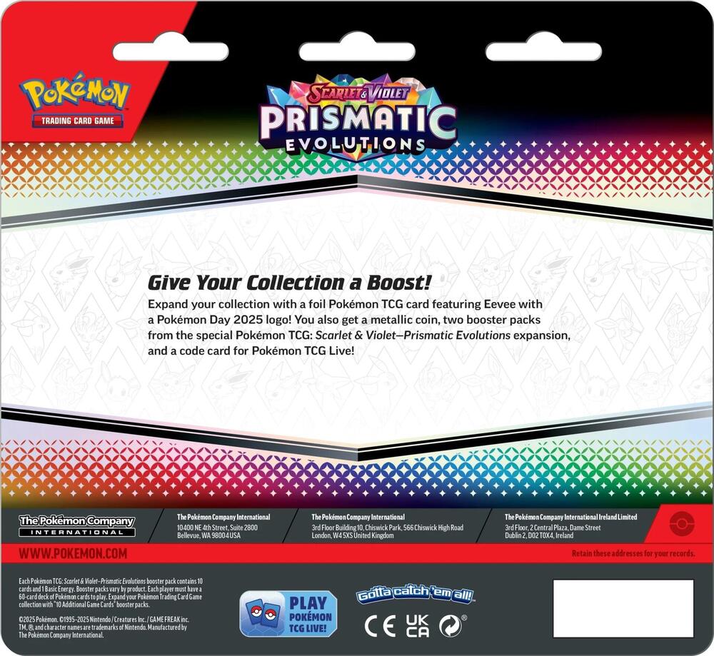 2025 Pokemon TCG: Scarlet & Violet —Prismatic Evolutions 2-Pack Blister [Eevee]