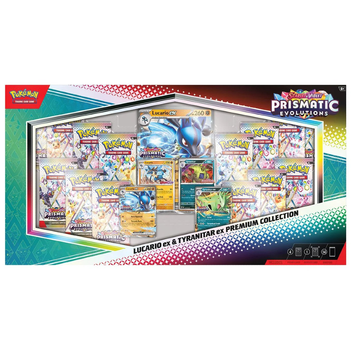 2025 Pokémon TCG: Prismatic Evolutions Lucario ex & Tyranitar ex Premium Collection