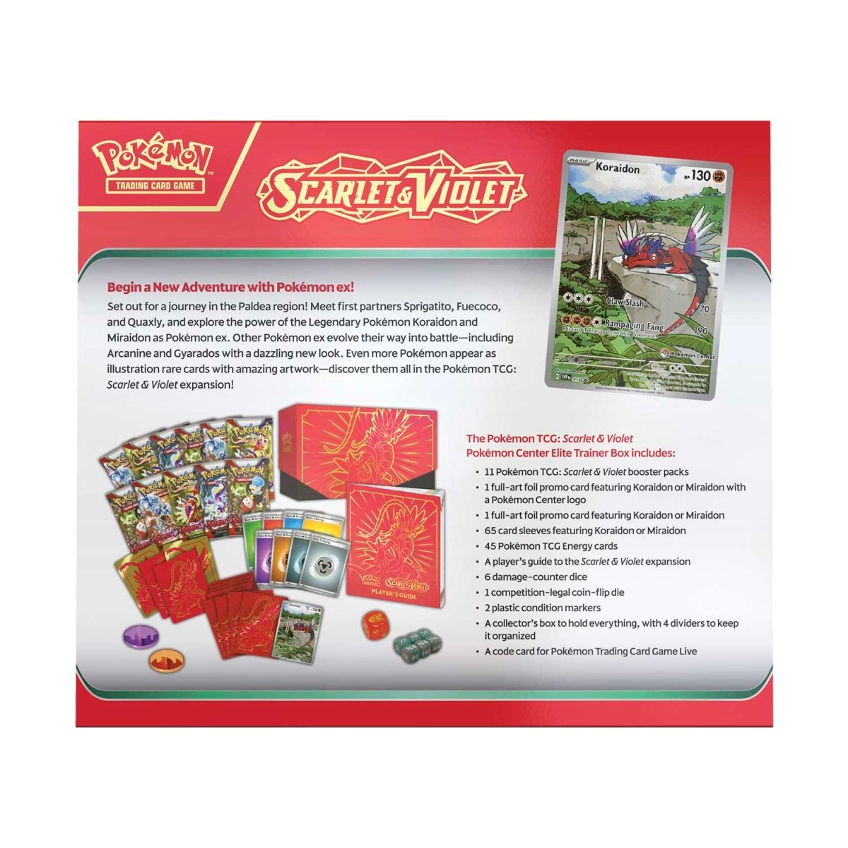 2023 Pokemon TCG: Scarlet & Violet (Koraidon) Pokemon Center Elite Trainer Box
