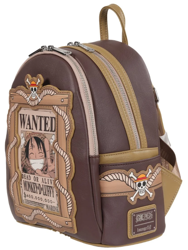 Loungefly One Piece Wanted Dead or Alive Monkey D. Luffy Mini-Backpack - Entertainment Earth Exclusive