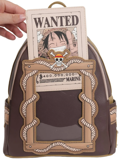 Loungefly One Piece Wanted Dead or Alive Monkey D. Luffy Mini-Backpack - Entertainment Earth Exclusive