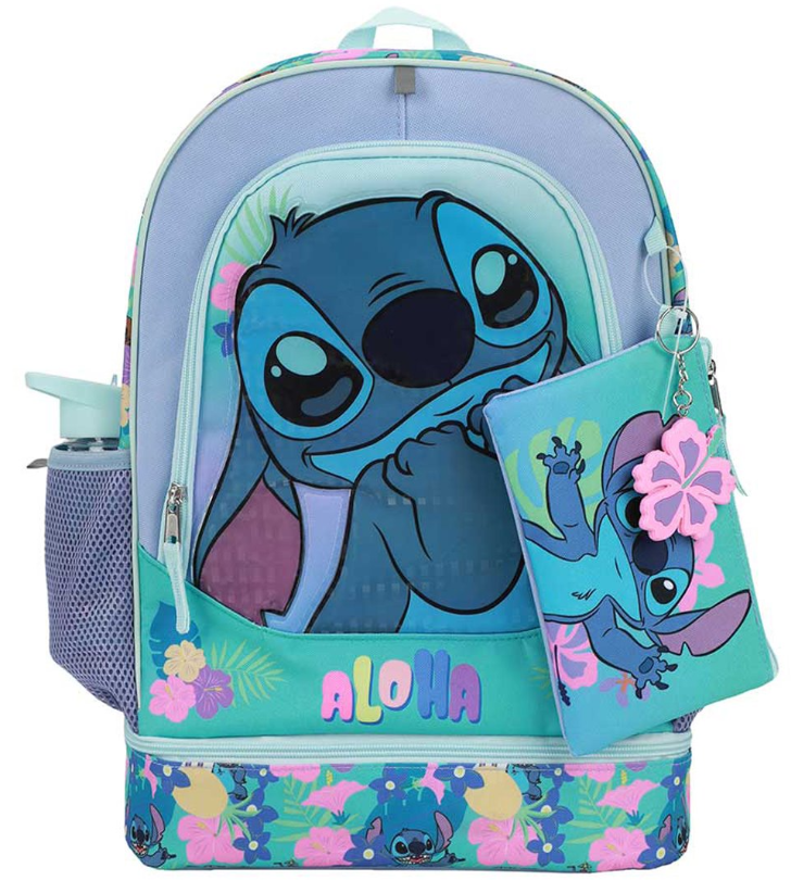 Lilo & Stitch Aloha Floral Print Youth Backpack 5-Piece Set