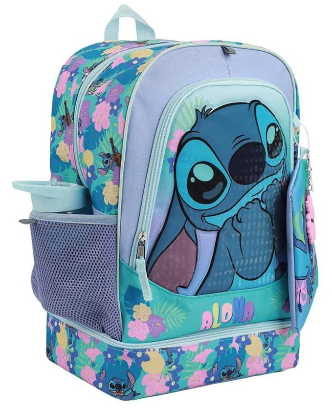 Lilo & Stitch Aloha Floral Print Youth Backpack 5-Piece Set