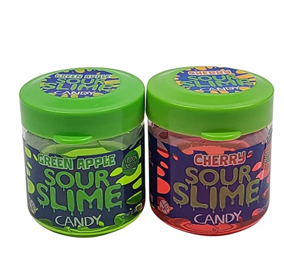 Slime Sour Candy Green Apple/Cherry 3.5 oz