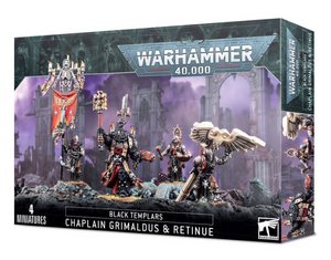Warhammer 40,000 —Black Templars: Chaplain Grimaldus & Retinue Miniature Figurines