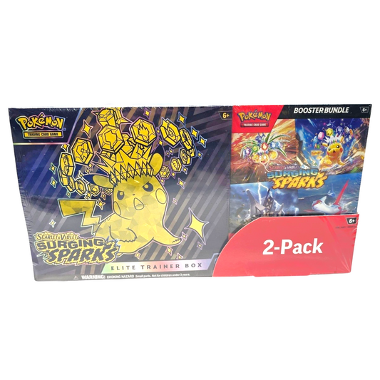 2025 Pokémon TCG: Surging Sparks Elite Trainer Box & Booster Bundle 2-Pack Bundle