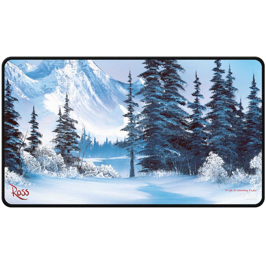 Ultra PRO—Bob Ross "Winter Paradise" Black Stitched Playmat