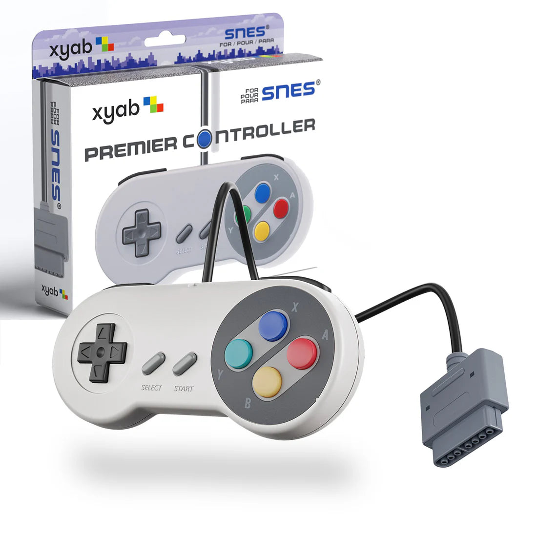 xyab: Super Nintendo Entertainment System (SNES) Wired Controller - Gray